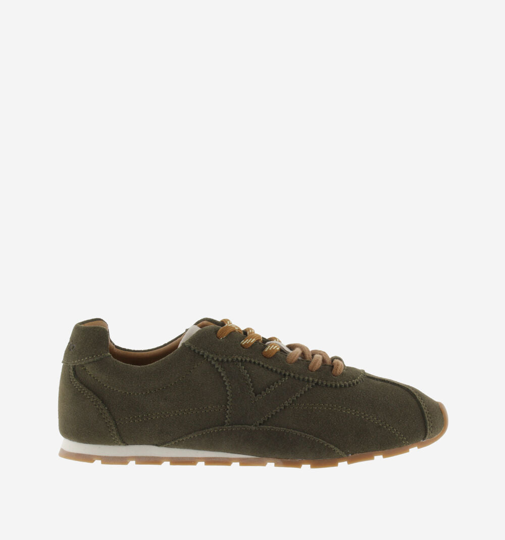 Sneakers Aster de Victoria para mujer vista lateral, con la v a tono kaki