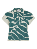 Polo de punto estampado tropical verde Vila mujer