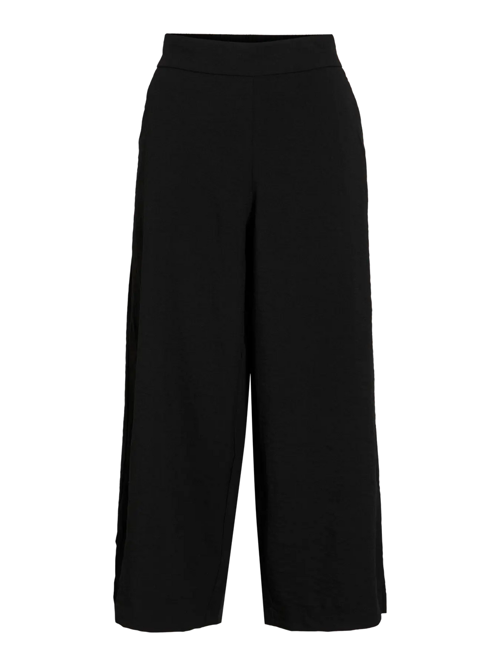 pantalón negro culotte mujer, pantalón fluido camel, pantalón midi elegante, pantalón tiro alto mujer, pantalón ancho Vila, pantalón verano mujer, pantalón cómodo vestir en tienda cotton grey en piedras blancas