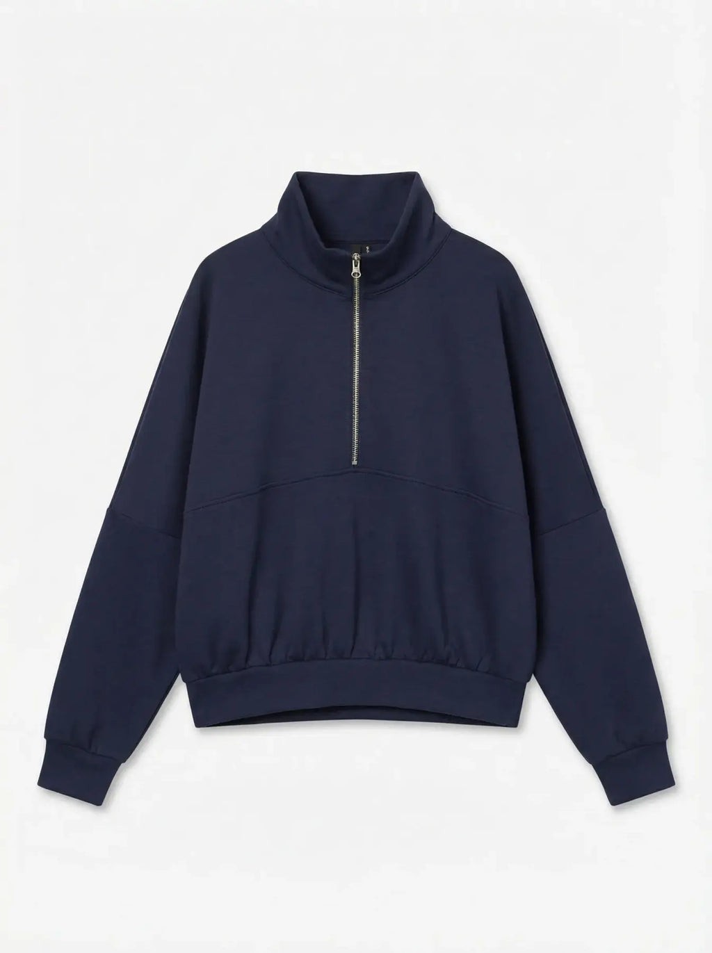 Sudadera azul marino Navy oversize Vila con cuello alto y cremallera