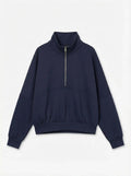 Sudadera azul marino Navy oversize Vila con cuello alto y cremallera