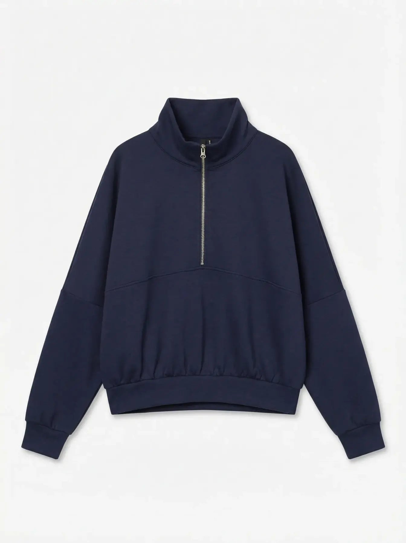 Sudadera azul marino Navy oversize Vila con cuello alto y cremallera