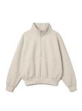 Sudadera beige oversize Vila con cuello alto y cremallera