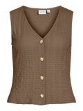 Top marrón textura botones metálicos Cotton Grey Asturias