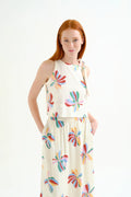 Top estampado floral multicolor mujer frontal