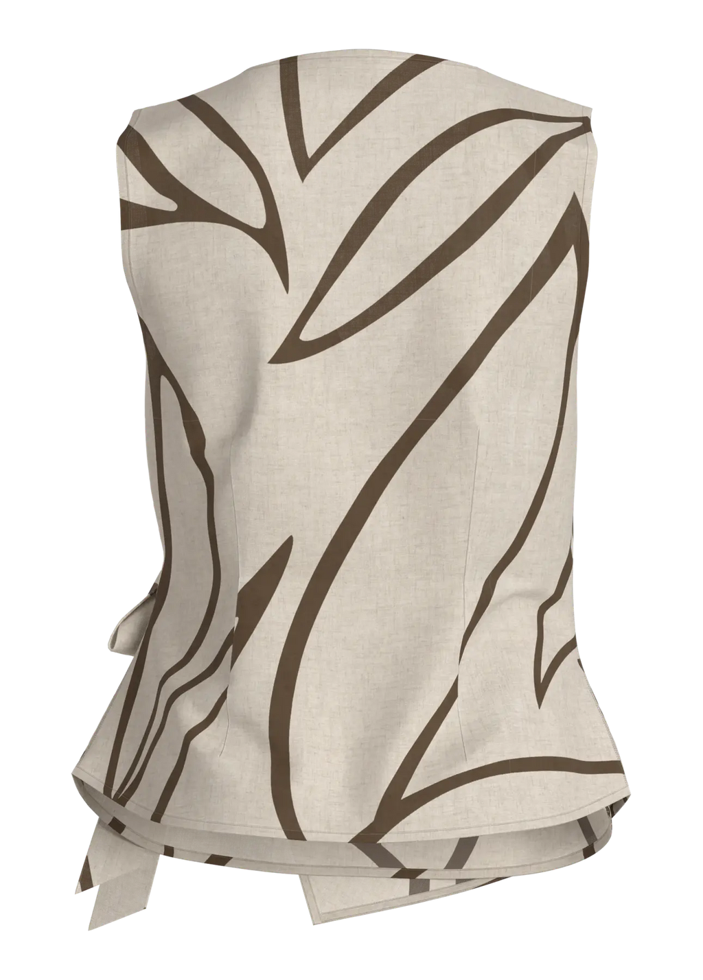 detalle vista trasera top terracota vila estilo pareo estampado beige nueva coleccion cotton grey
