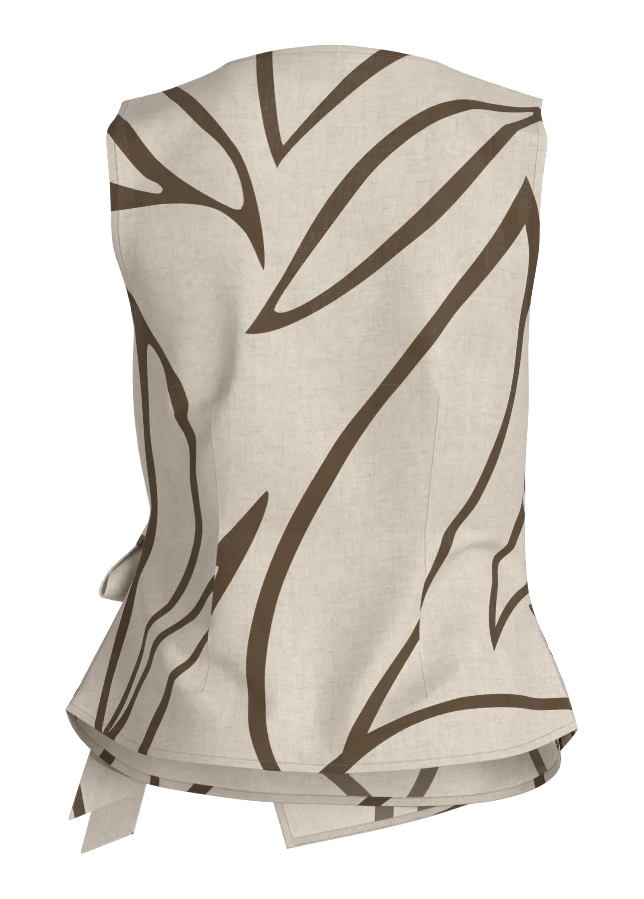 detalle vista trasera top terracota vila estilo pareo estampado beige nueva coleccion cotton grey
