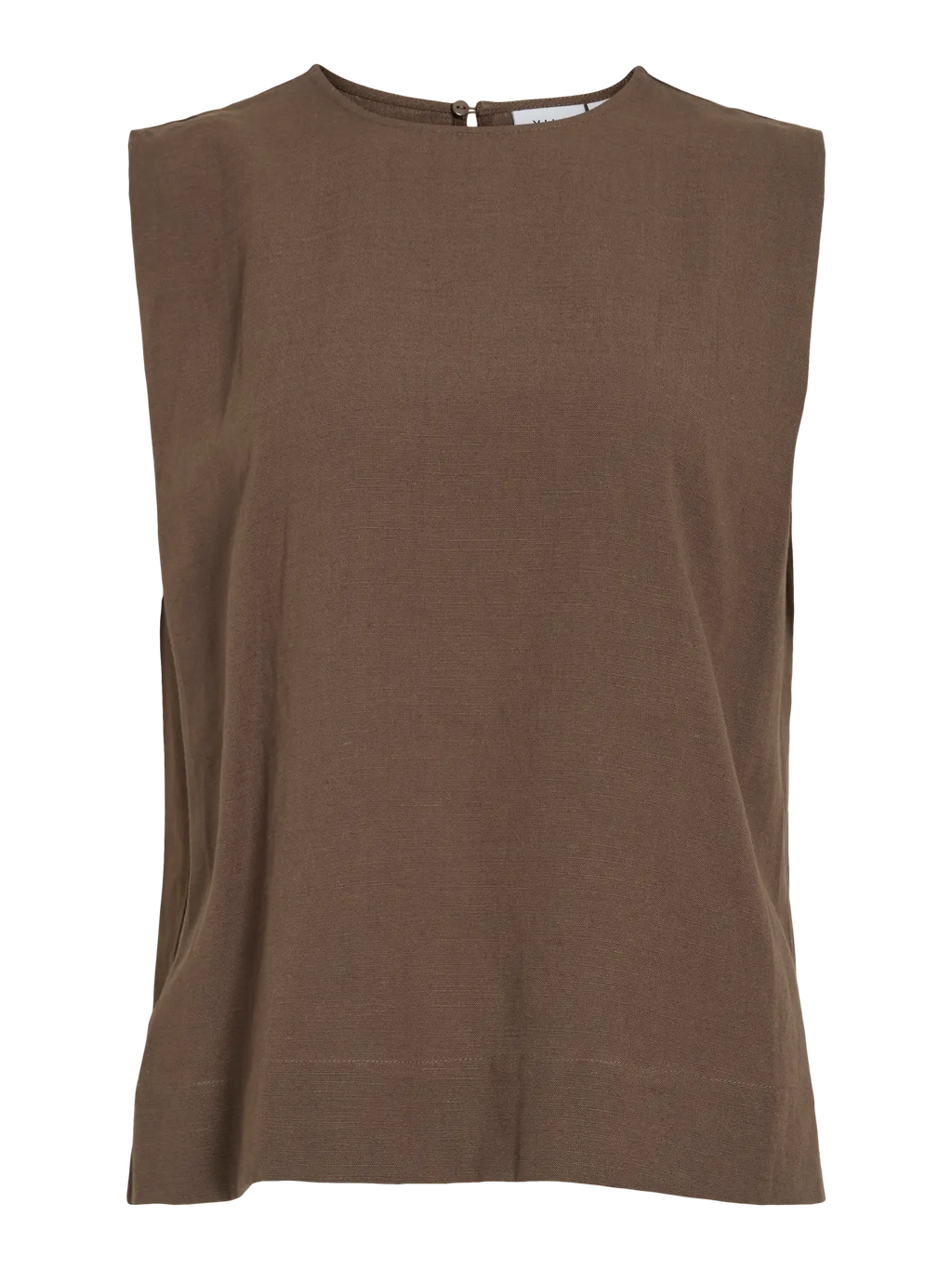top fluido marrón chocolate sin mangas cuello redondo Vila mujer Cotton Grey Piedras Blancas Castrillón Asturias