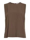 top fluido marrón chocolate sin mangas cuello redondo Vila mujer Cotton Grey Piedras Blancas Castrillón Asturias