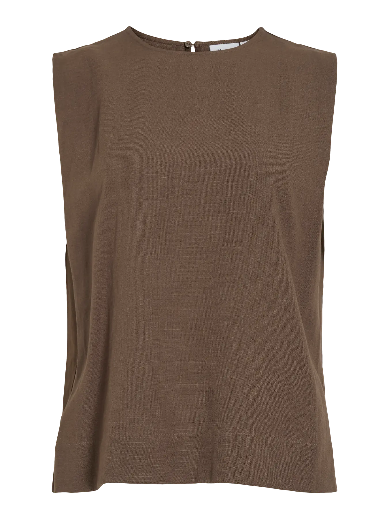 top fluido marrón chocolate sin mangas cuello redondo Vila mujer Cotton Grey Piedras Blancas Castrillón Asturias