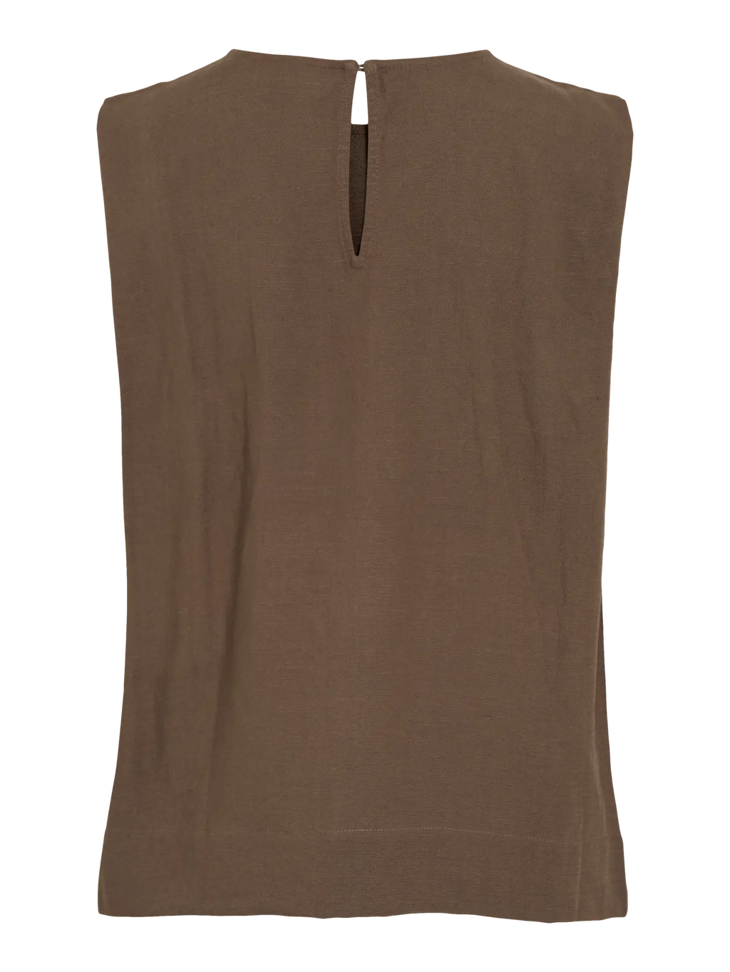 espalda top fluido marrón chocolate sin mangas abertura trasera Vila Cotton Grey Piedras Blancas Castrillón Asturias