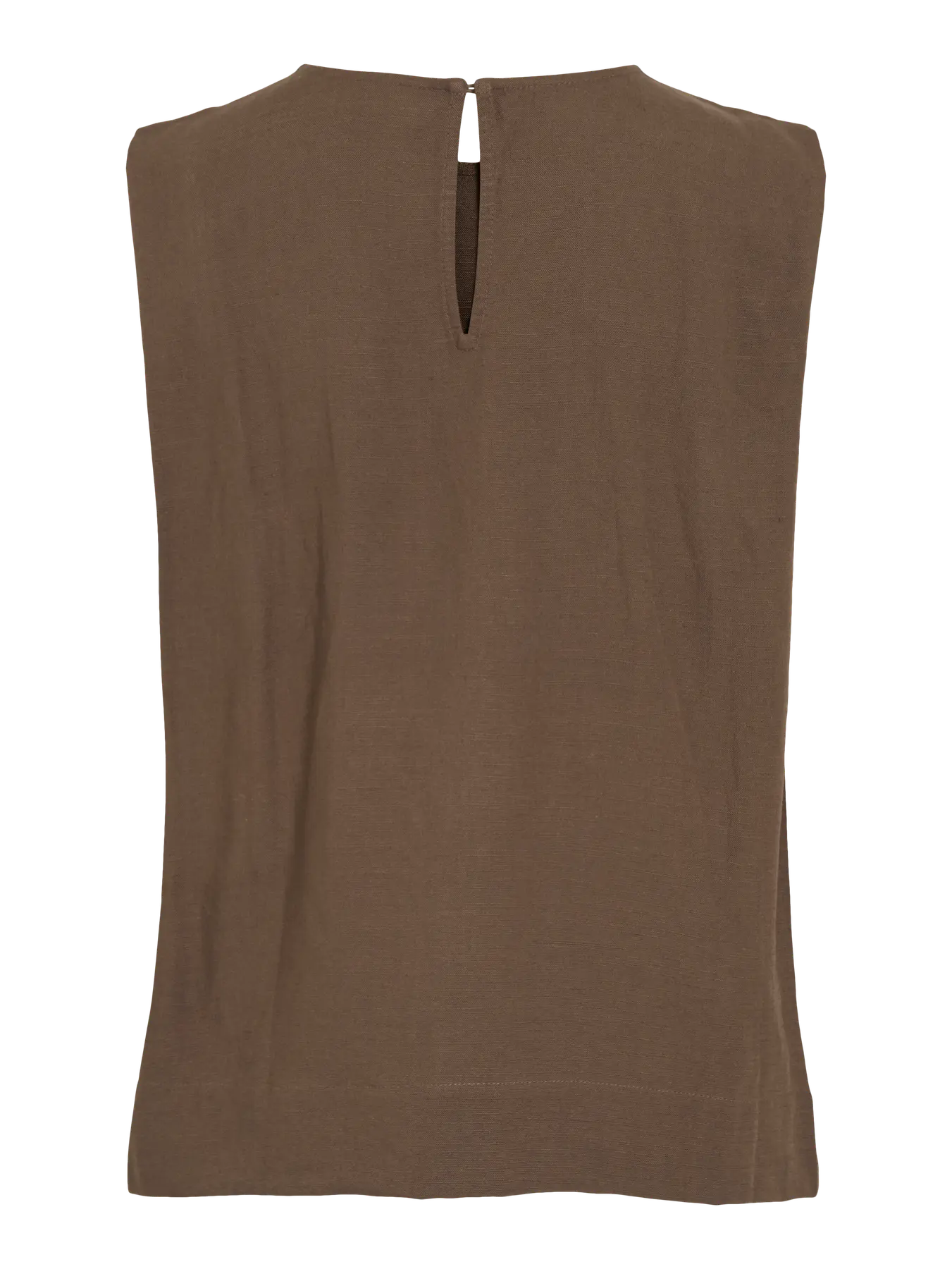 espalda top fluido marrón chocolate sin mangas abertura trasera Vila Cotton Grey Piedras Blancas Castrillón Asturias
