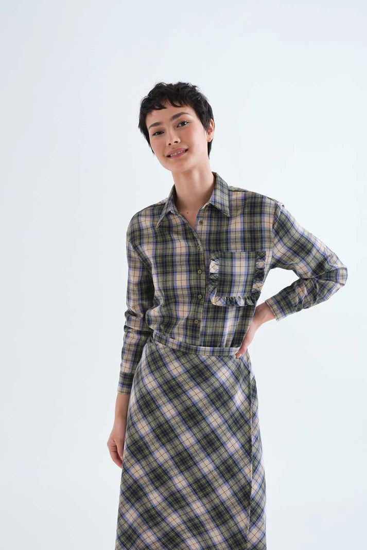 Camisa verde de cuadros 100% algodón de Compañía Fantástica