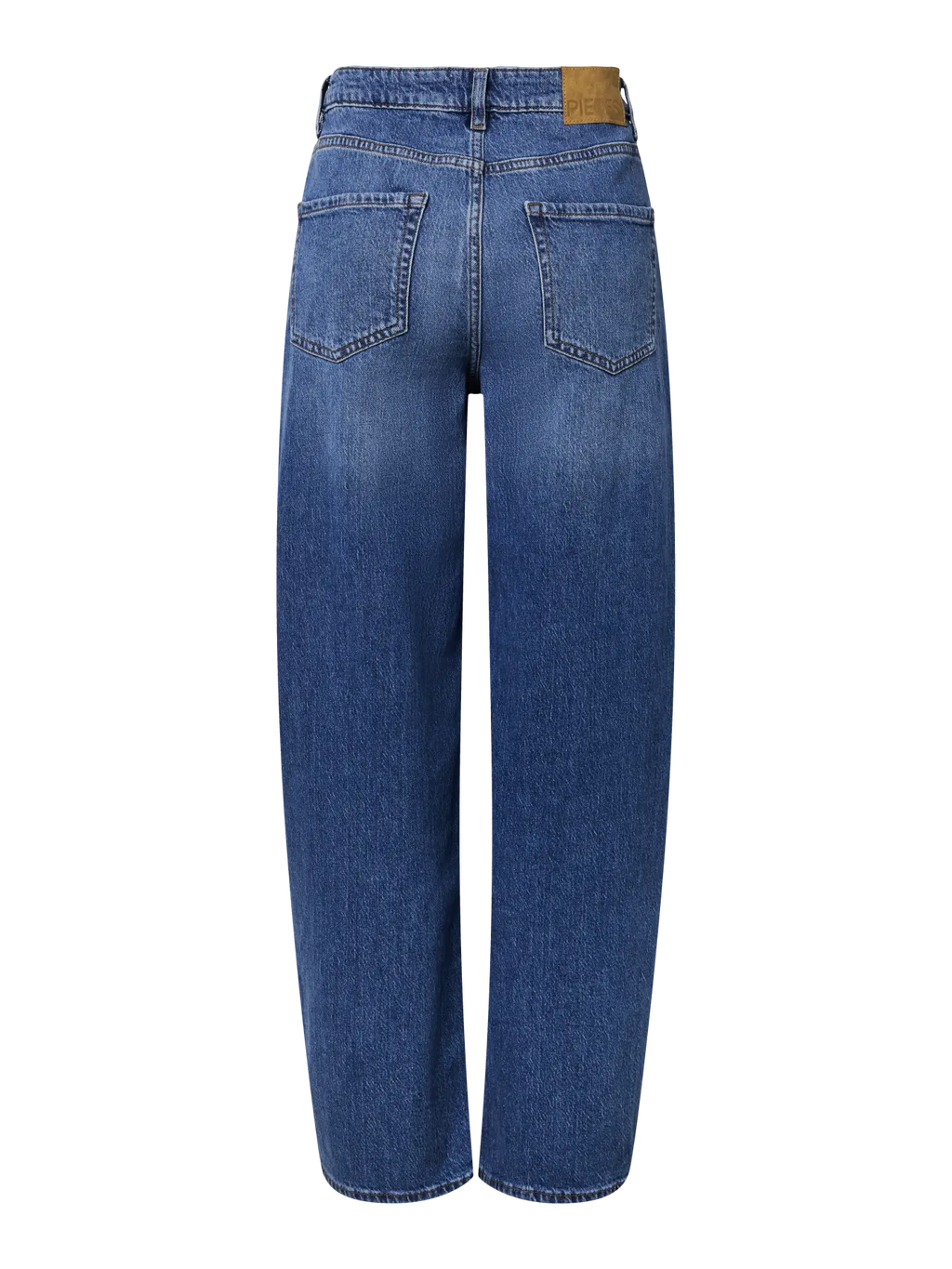 Jeans  barrel azul de pernera ancha VILA con bolsillos traseros visto por detrás