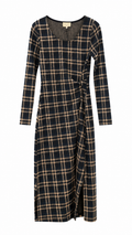 vestido con frunce en la cintura ajustado cuadro escocés Lola Espeleta