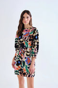 Vestido corto de mujer con estampado floral multicolor Neo Garden de Compañía Fantástica