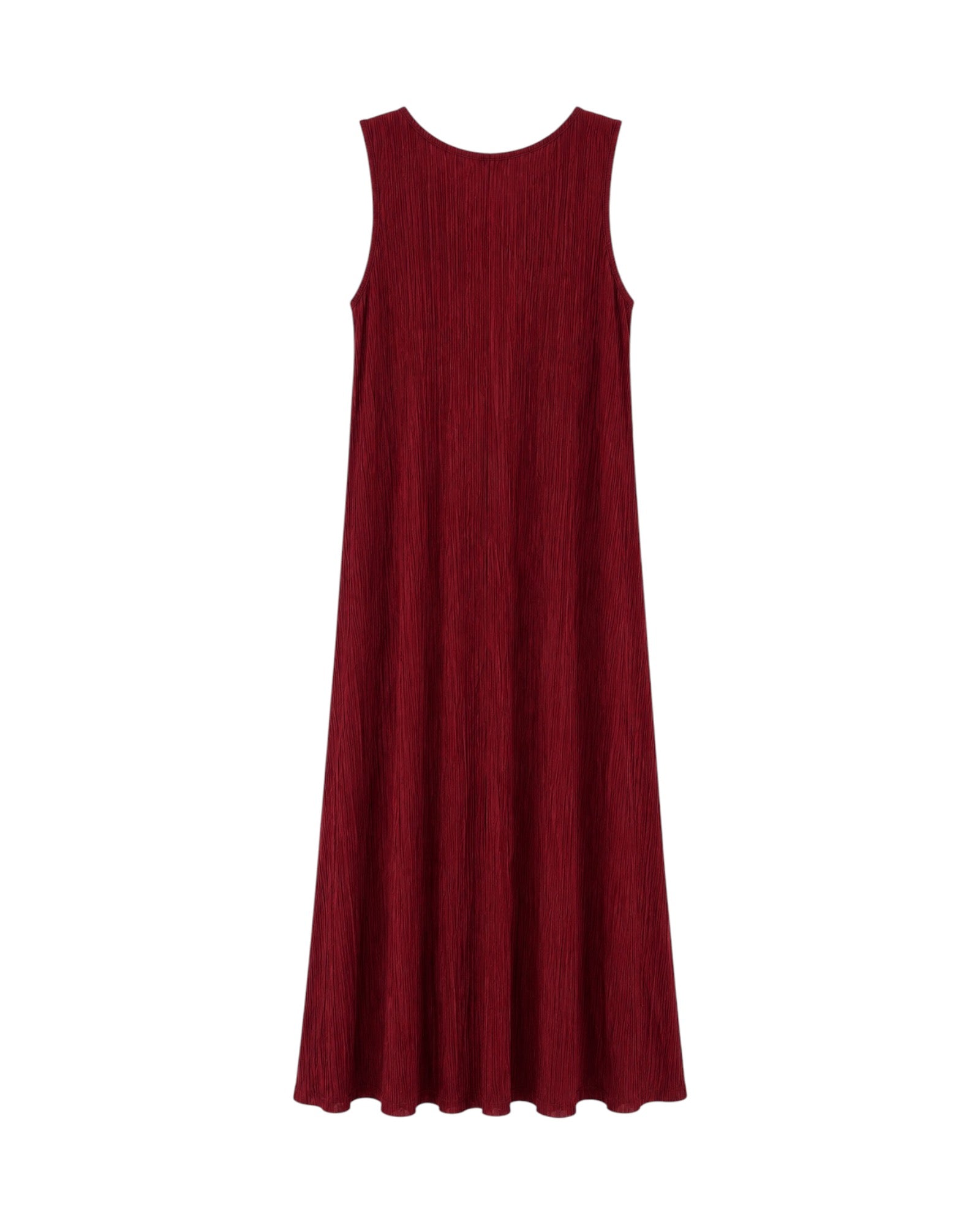 Parte trasera del Vestido Noa granate.