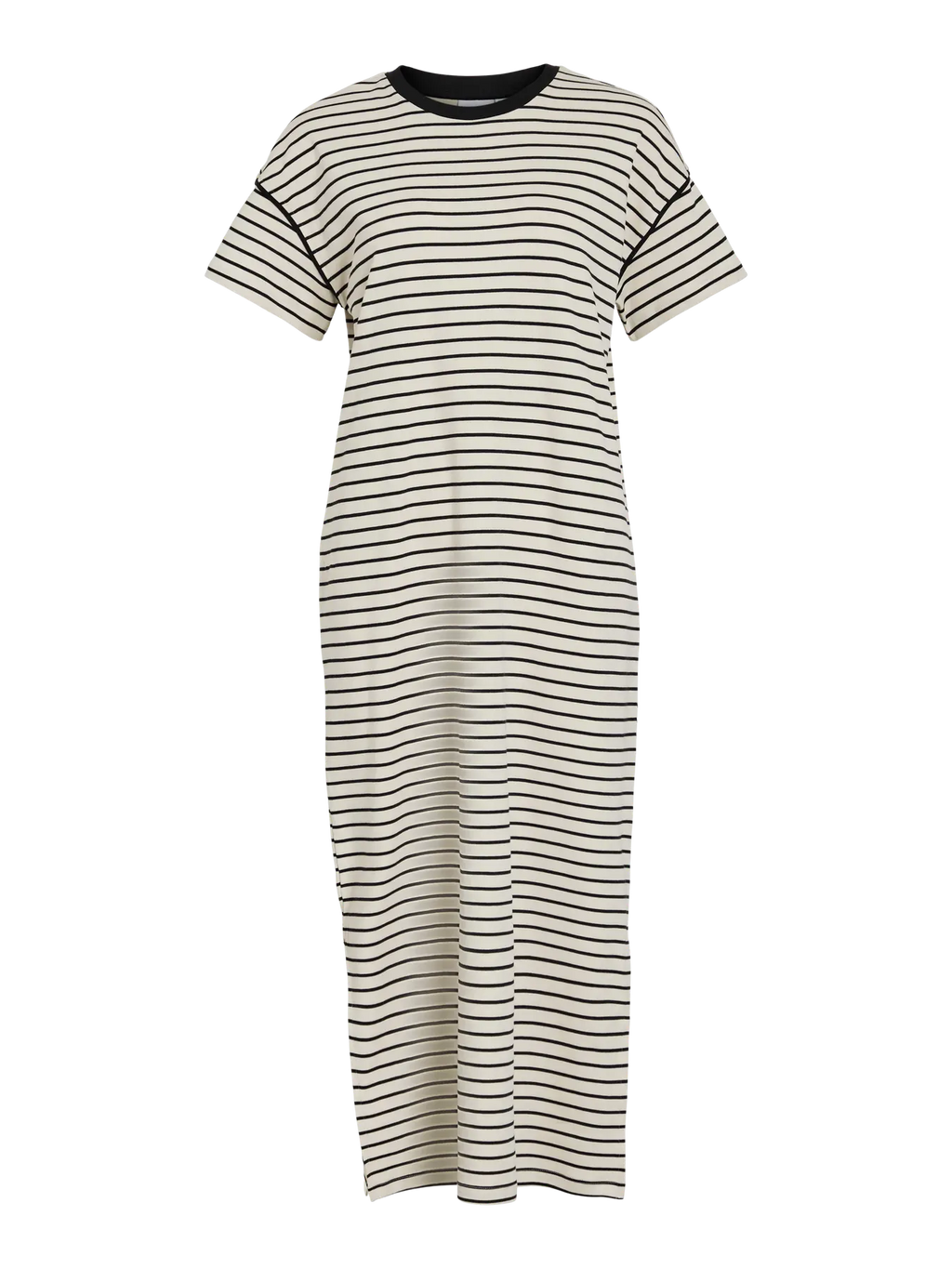 Vestido tipo sudadera rayas negras horizontales vila nueva colección Vila en cotton grey