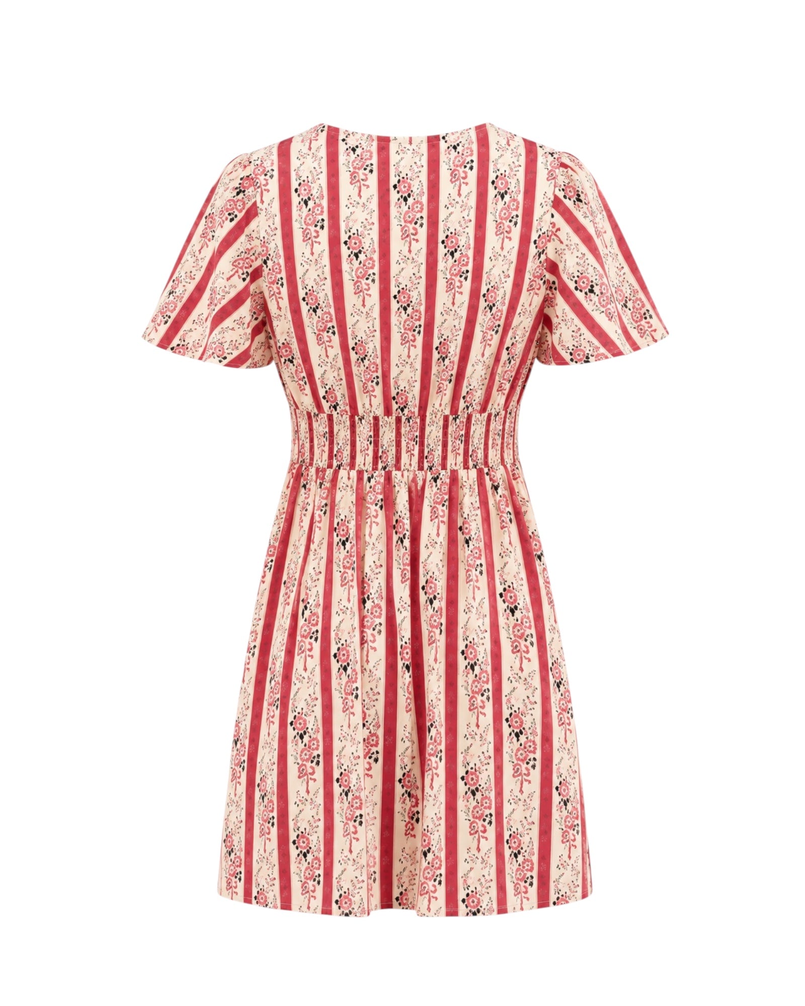 Vestido corto de verano con cintura elástica.