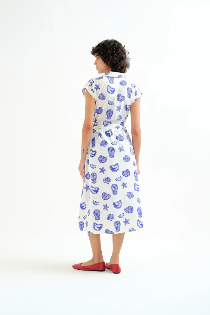 Vestido midi botones manga corta lobster Cotton Grey Asturias