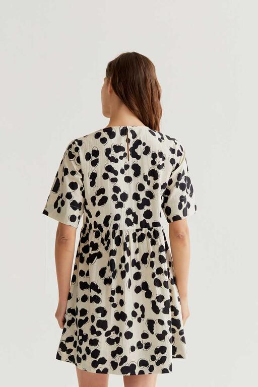 Vista trasera de vestido Dalmatian de Compañía Fantástica disponible en Cotton Grey