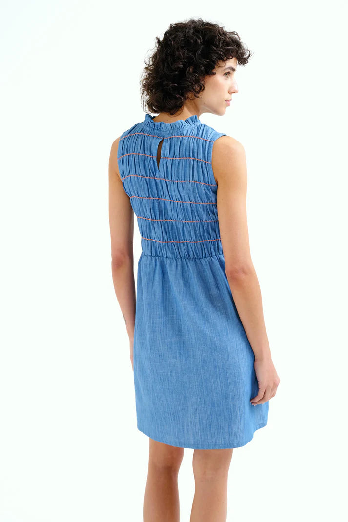Vestido verano azul claro nido de abeja Compañía Fantástica