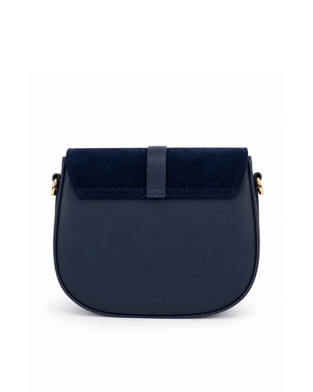 PArte trasera bolso bandolera de piel con hebilla
