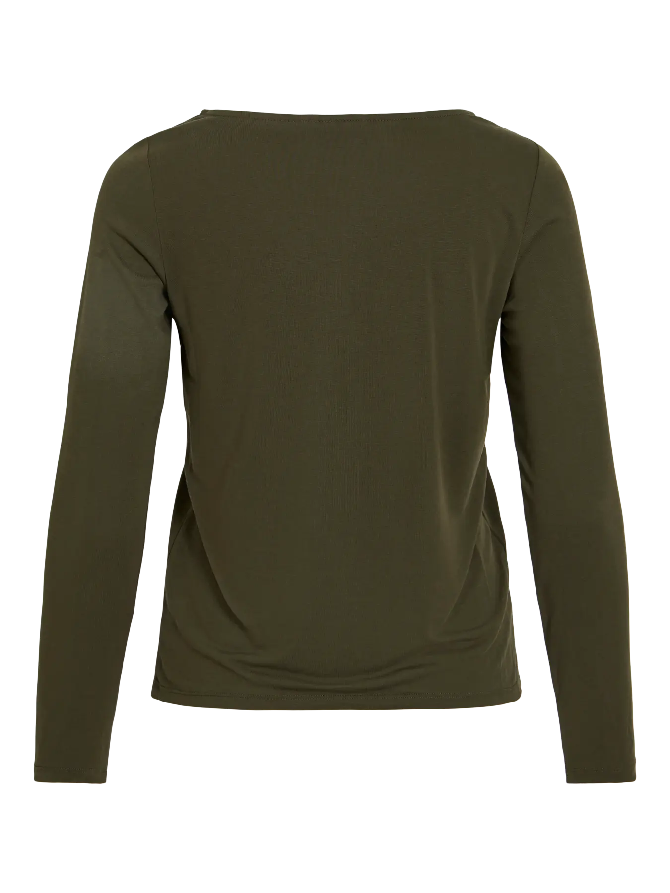Camiseta verde kaki de mujer de manga larga vista trasera