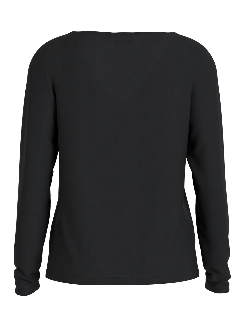 Camiseta negra de mujer de manga larga vista trasera