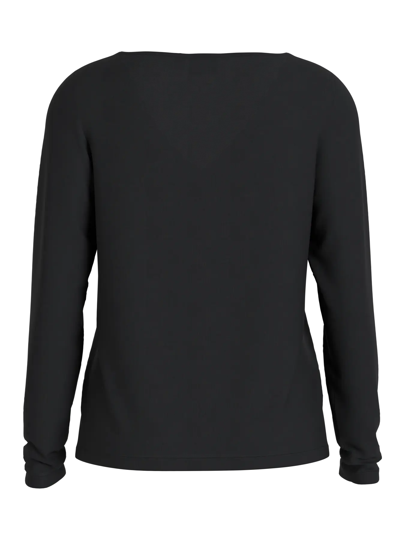 Camiseta negra de mujer de manga larga vista trasera