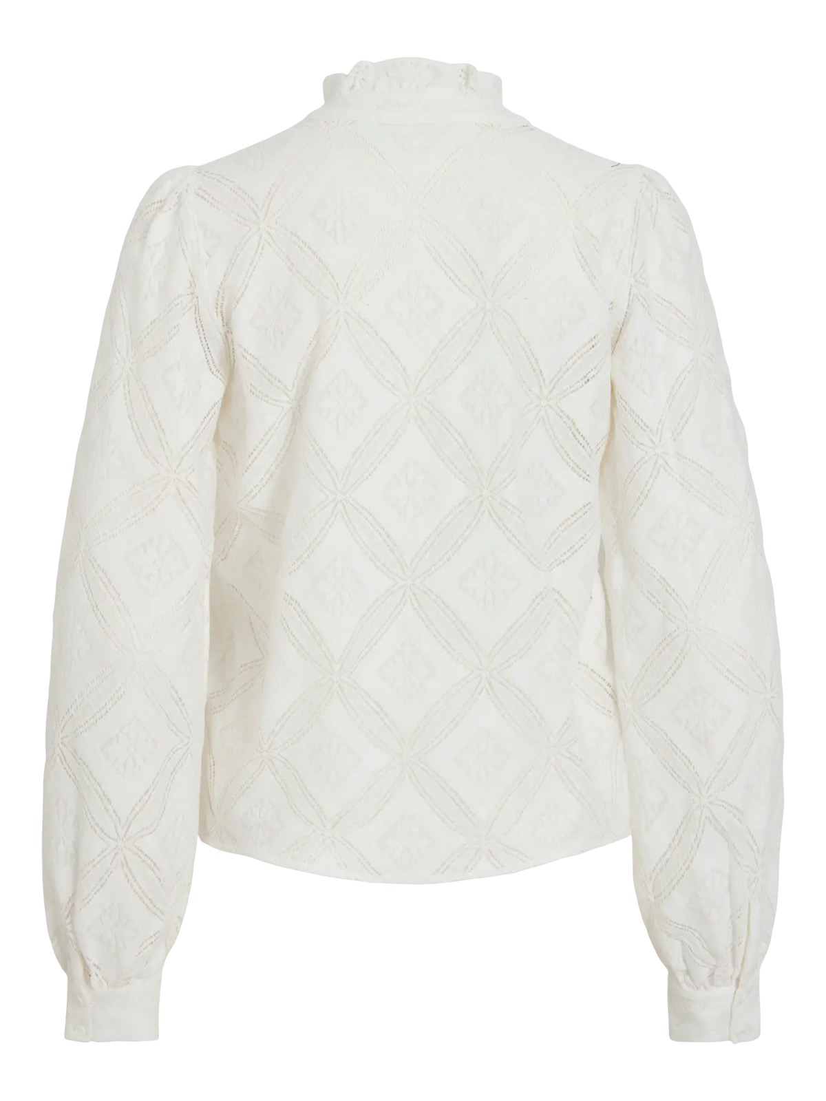Camisa blanca bordada de manga larga VILA vista por detrás
