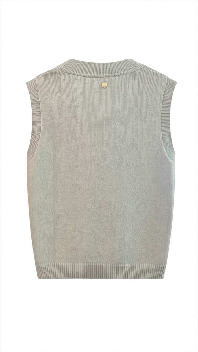 Chaleco Punto Trenzado Soft Sage