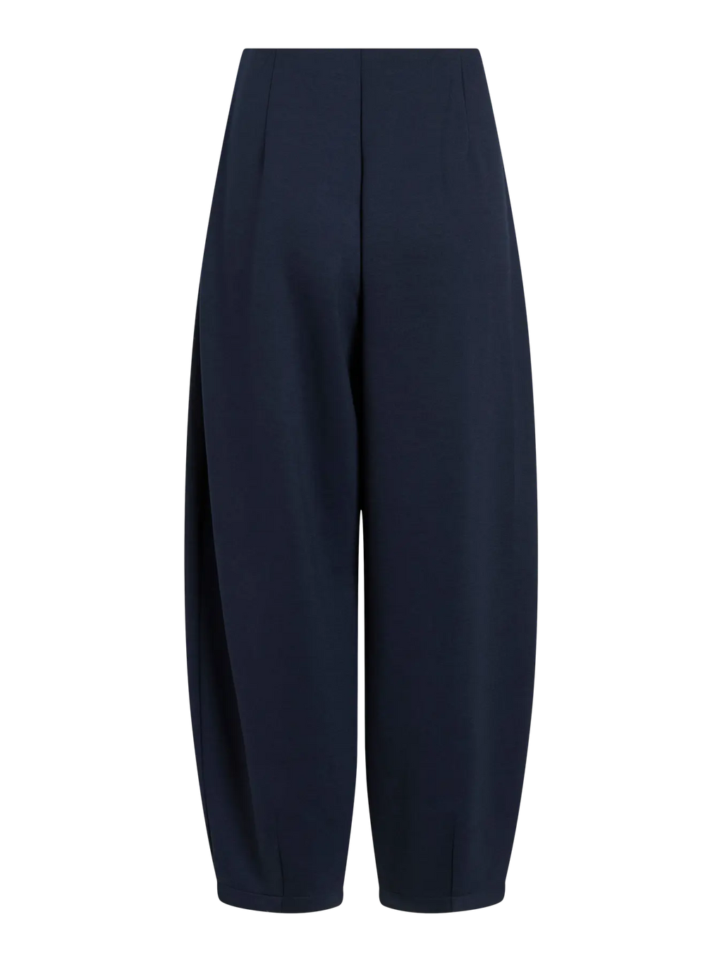 Pantalón barrel azul marino de mujer Vila, vista trasera con pernera amplia de silueta curva