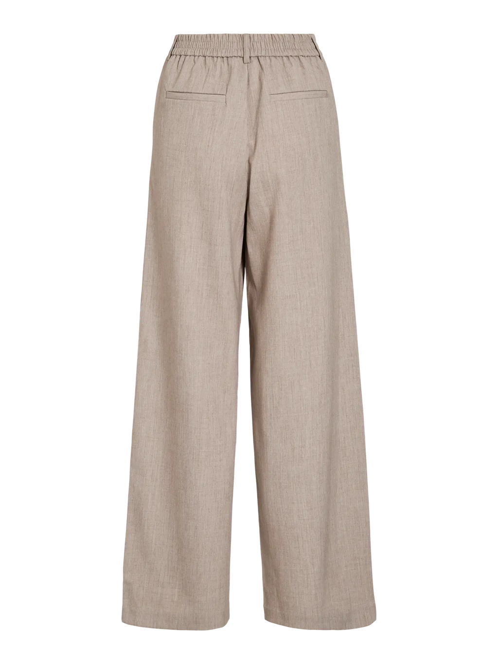 Pantalón de traje beige VILA con cintura elástica trasera y bolsillos de vivo vista trasera
