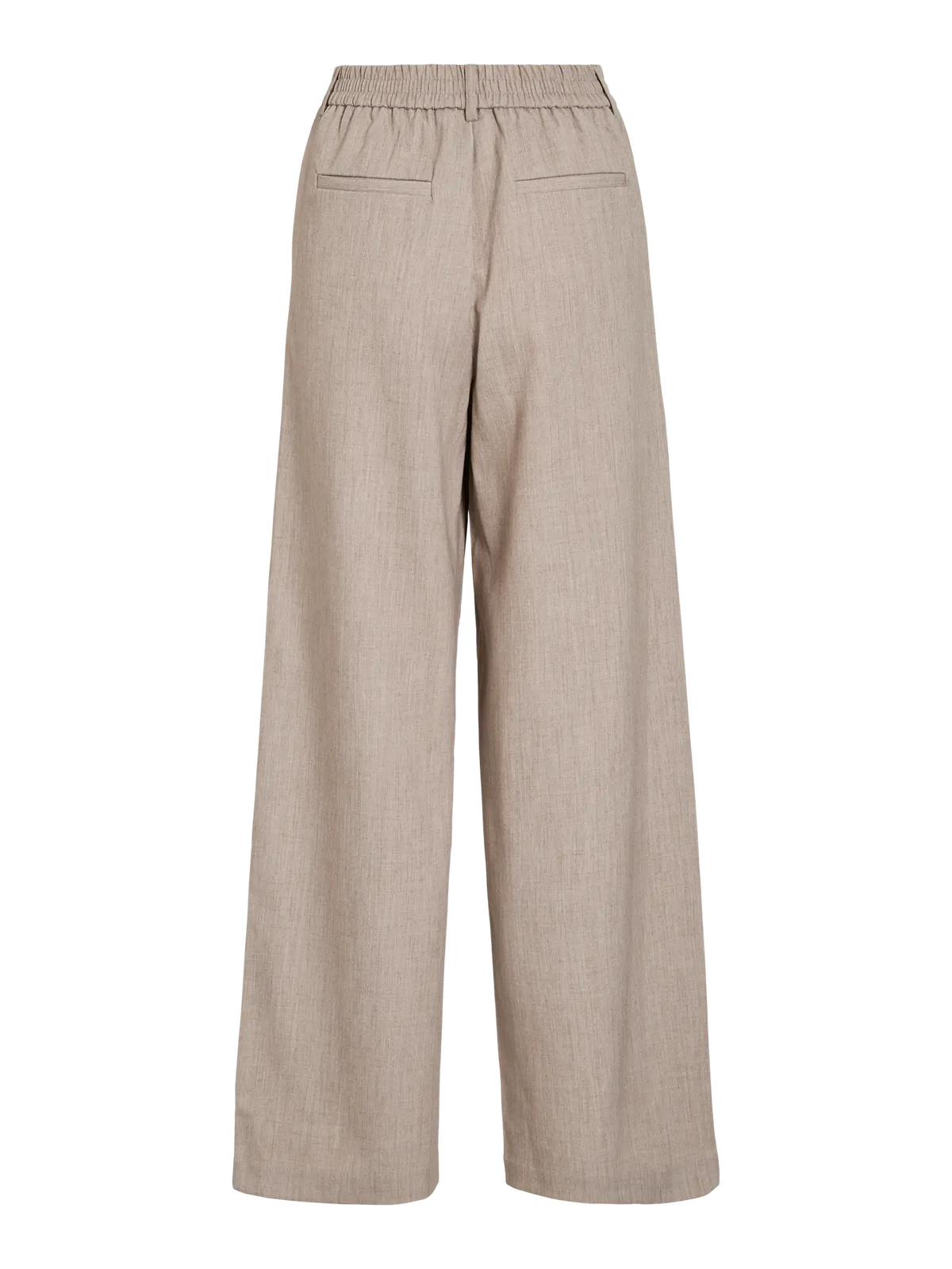 Pantalón de traje beige VILA con cintura elástica trasera y bolsillos de vivo vista trasera