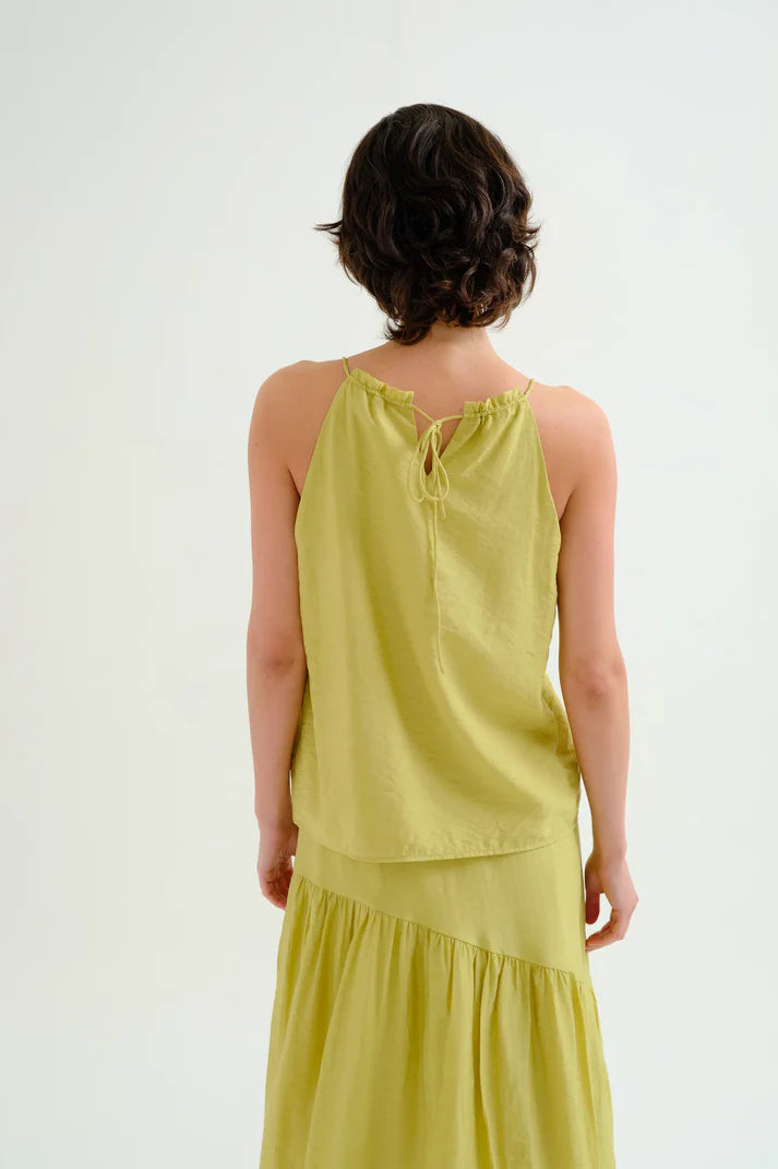 espalda Top fluido satinado mujer halter Compañía Fantástica