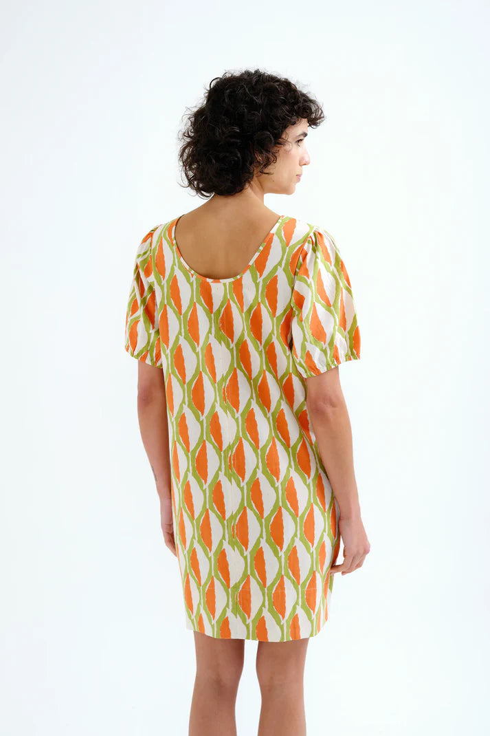 Vestido corto fluido estampado original aloe Cotton Grey Asturias